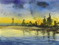 Arif Ansari, 11 x 14 Inch, Water Color on Paper, Seascape Painting, AC-AAR-055